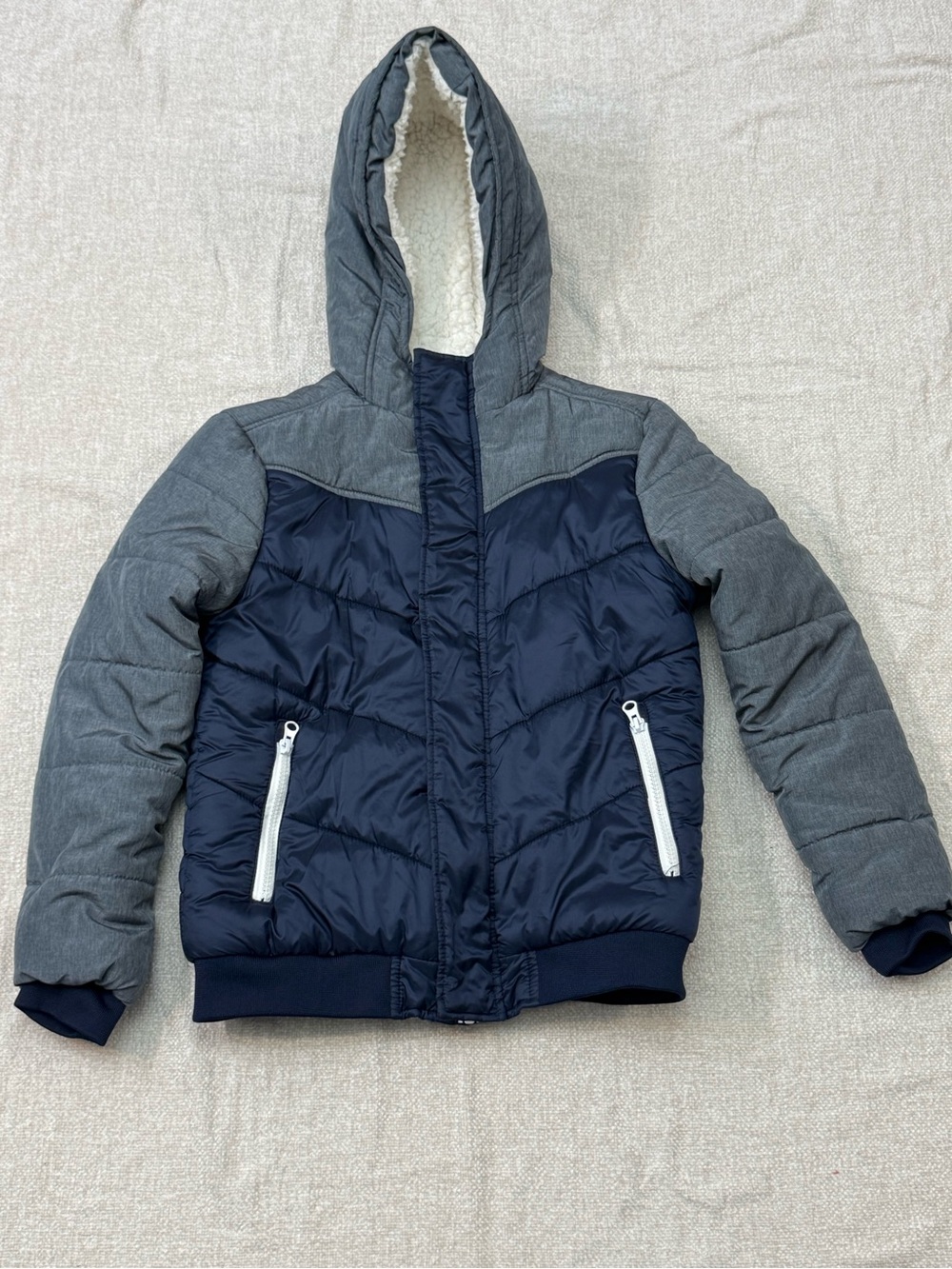 North Zone Sherpa Lined Puffer Hooded Jacket Kids 14 Gorpcore Winter Coat